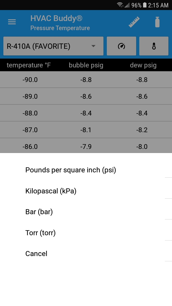 HVAC Pressure Settings